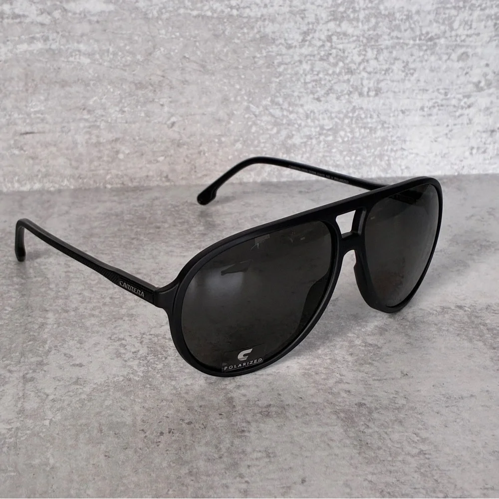 Carrera Men's Black Frame Sunglasses with Dark Lenses